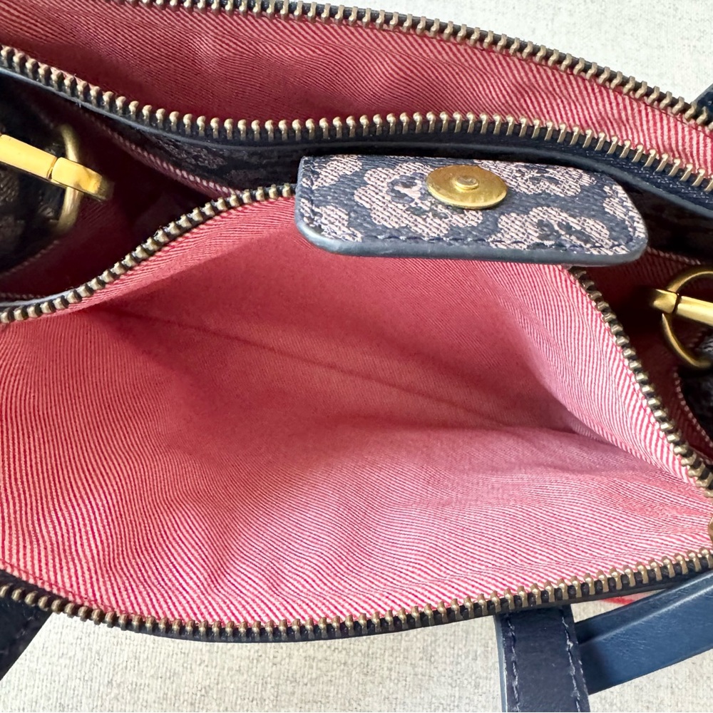 Cath Kidston Floral Crossbody Satchel Bag & Matching Wallet Set Navy - Picture 9 of 16